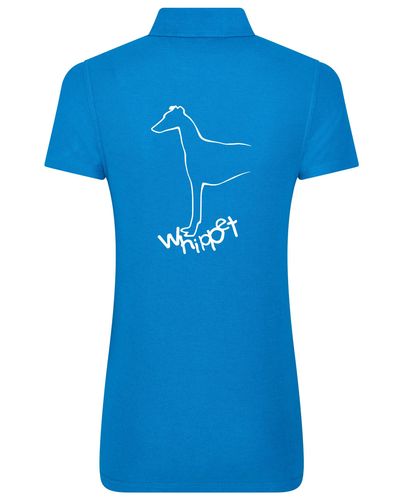 Female Whippet Polo Shirt Sapphire Blue (White)