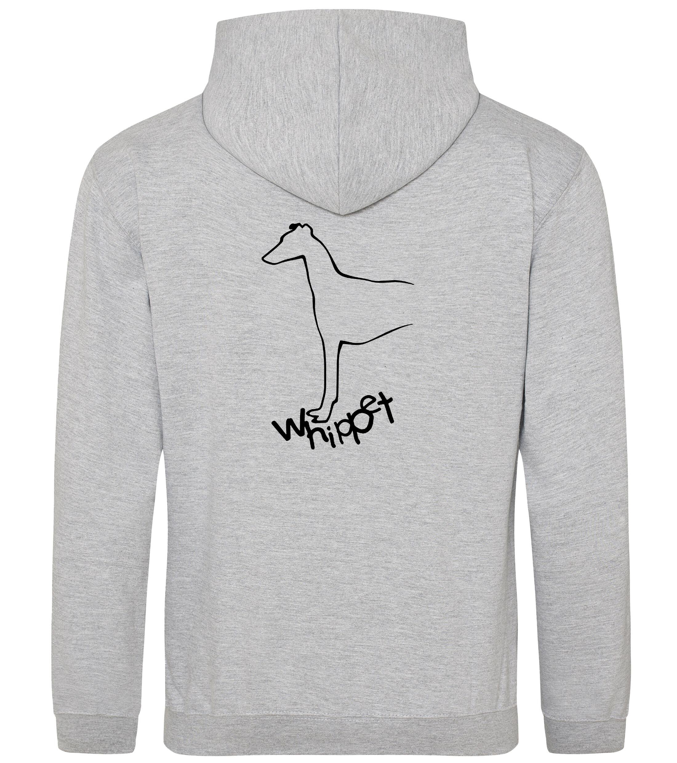 Unisex Whippet Pullover Hoodie Heather Grey (Black)