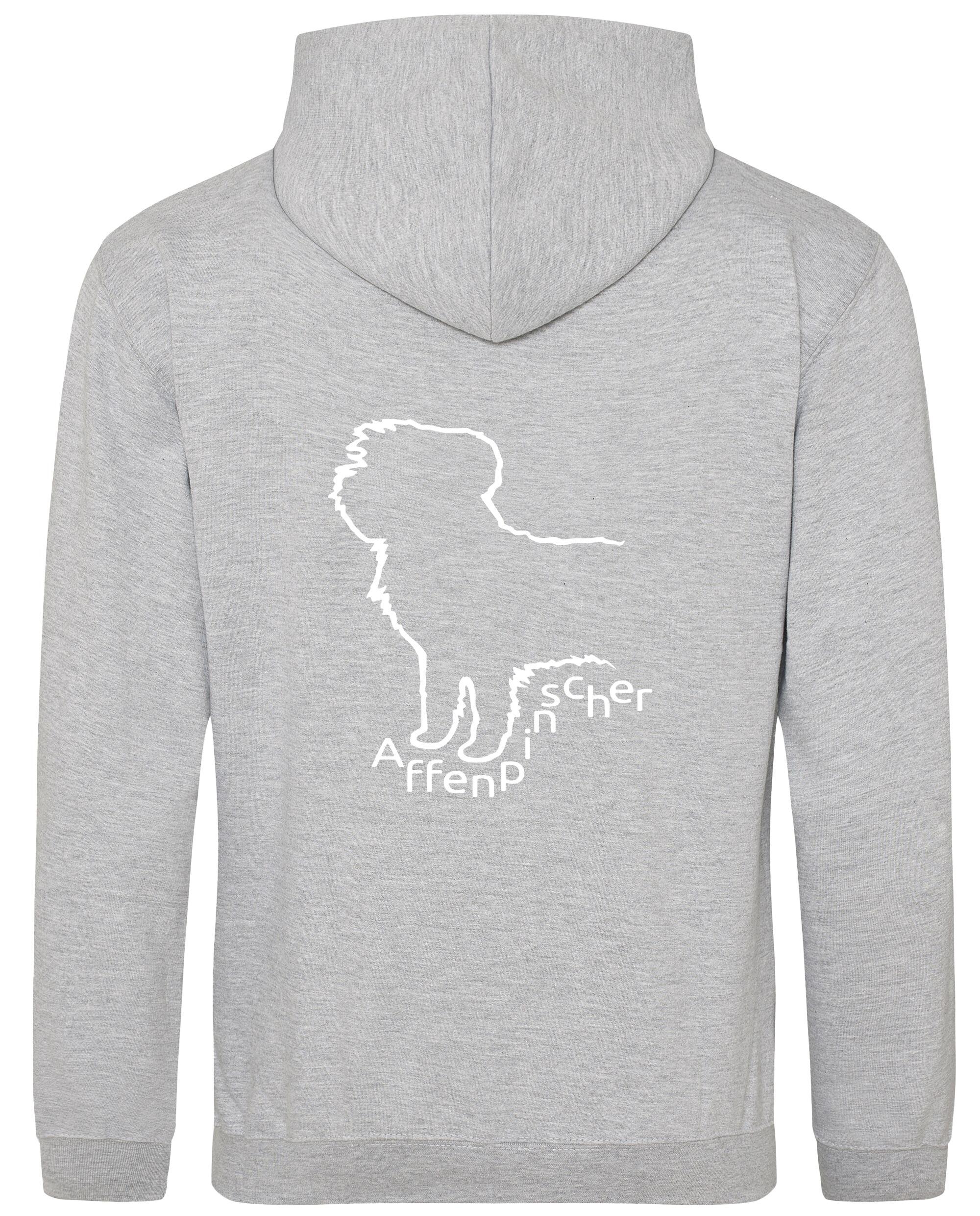 Unisex Affenpinscher Pullover Hoodie Heather Grey (White)