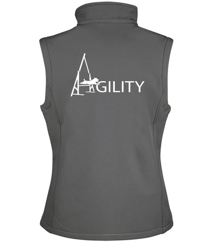 Unisex Agility Softshell Gilet Charcoal (White)