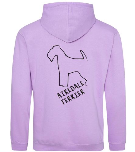 Unisex Airedale Terrier Pullover Hoodie Lavender (Black)