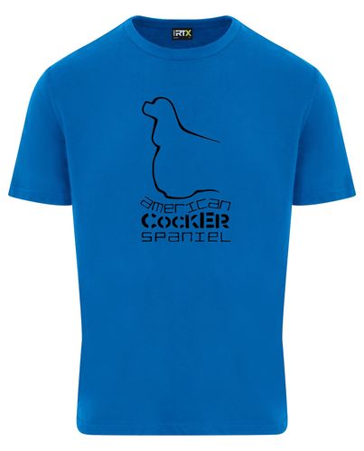 Unisex American Cocker Spaniel Roundneck T-Shirt Sapphire Blue (Black)