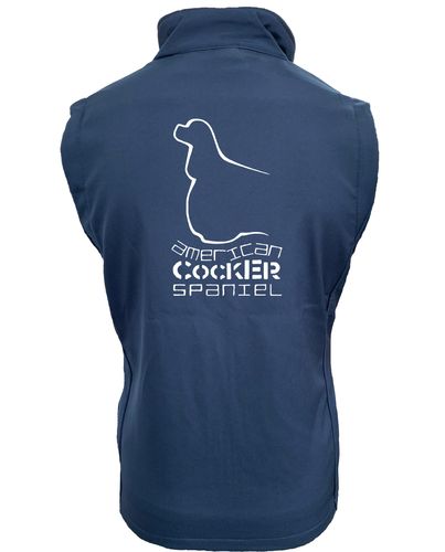 Unisex American Cocker Spaniel Softshell Gilet Navy Royal (White)