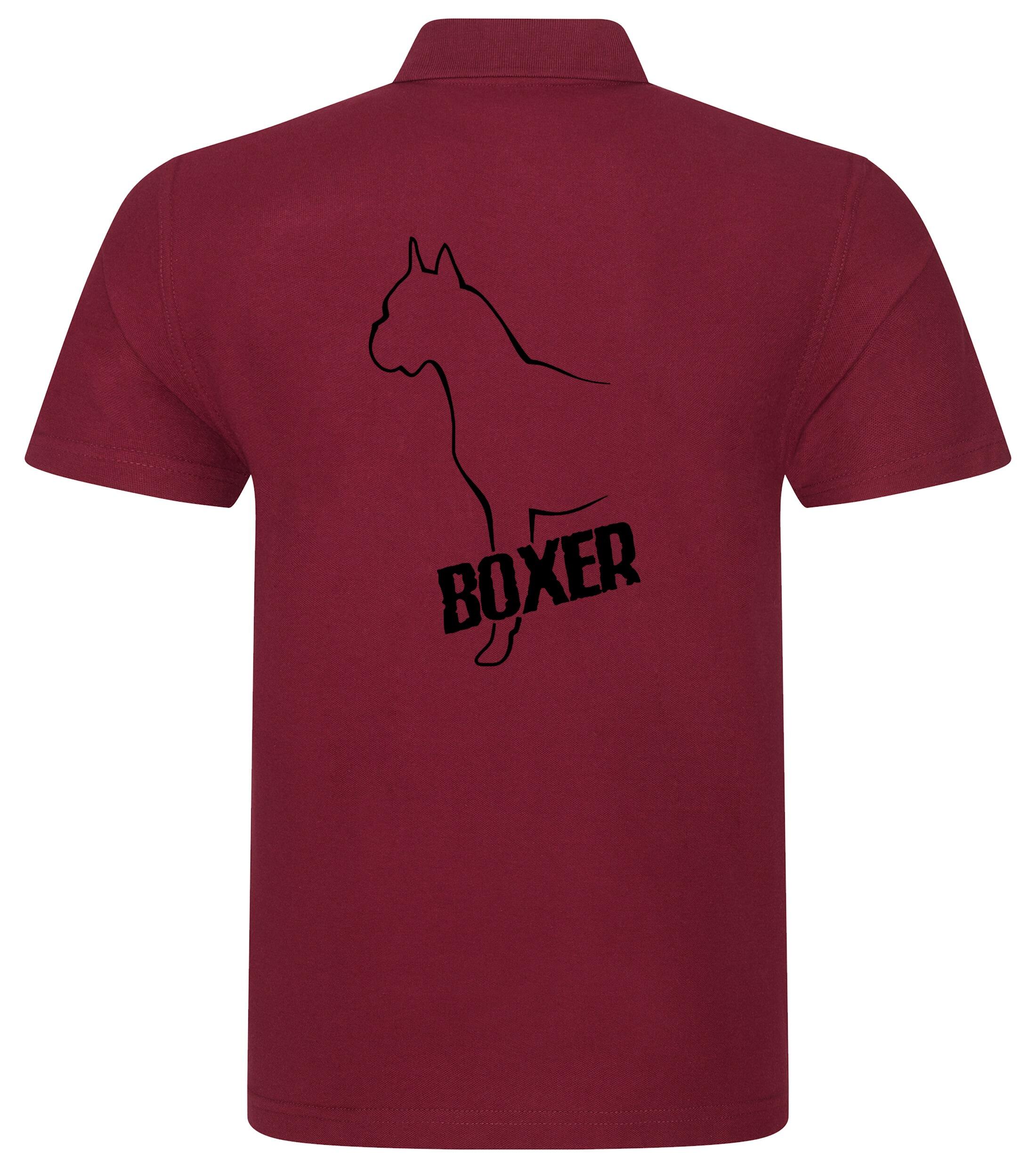 Unisex Boxer Ear Up Polo Shirt Burgundy (Black)