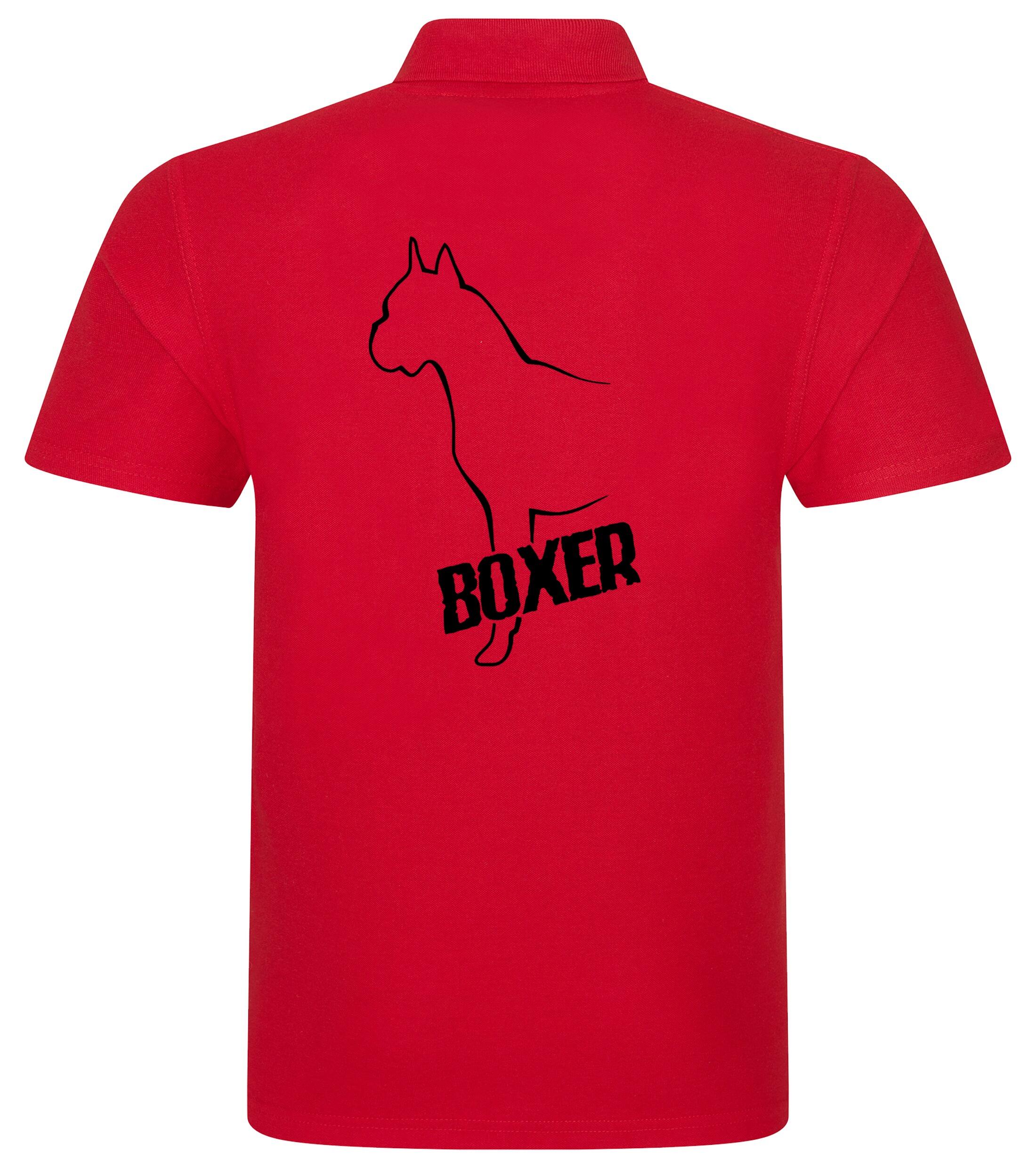 Unisex Boxer Ear Up Polo Shirt Red (Black)