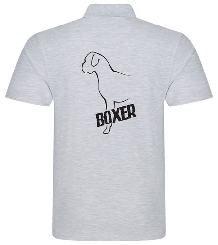 Unisex Boxer Ear Drop Polo Shirt Heather Grey (Black)