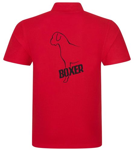 Unisex Boxer Ear Drop Polo Shirt Red (Black)