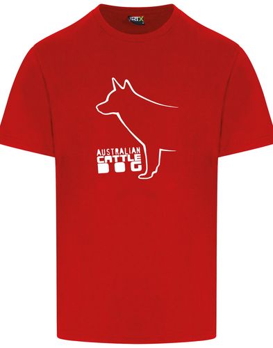 Unisex Australian Cattle Dog Roundneck T-Shirt Red (White)