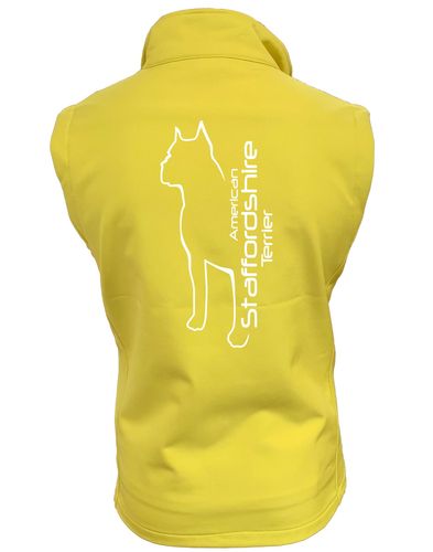 Unisex American Staffordshire Terrier Softshell Jacket Yellow (White)
