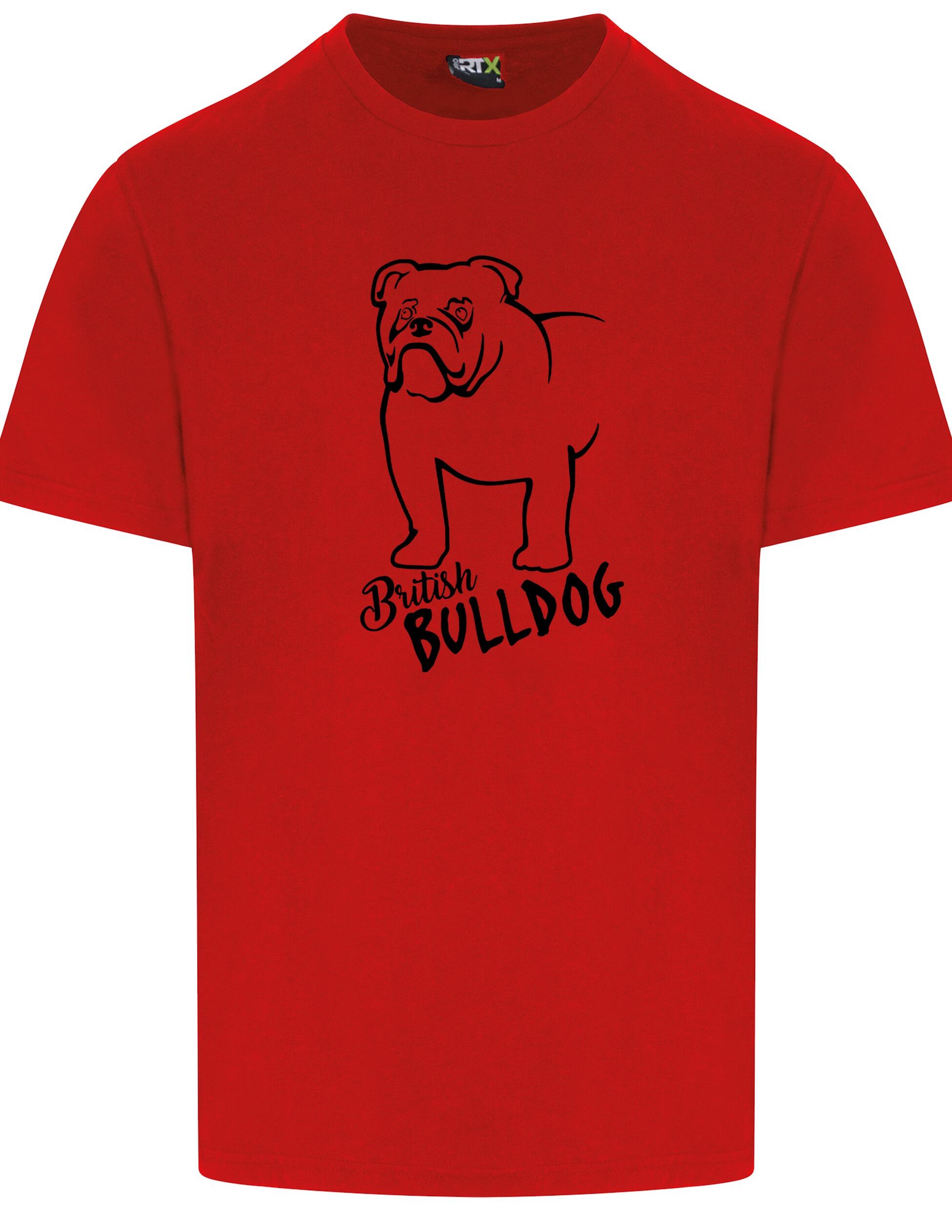 Unisex British Bulldog Roundneck T-Shirt Red (Black)