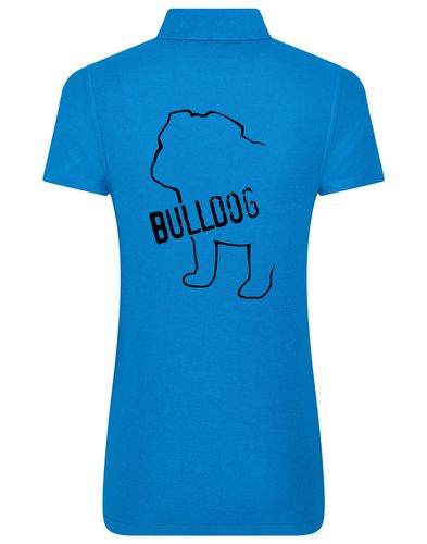Female Bulldog (Body Design) Polo Shirt Sapphire Blue (Black)