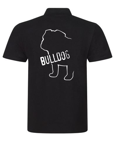 Unisex Bulldog (Body Design) Polo Shirt Black (White)