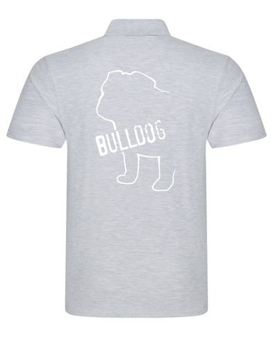 Unisex Bulldog (Body Design) Polo Shirt Heather Grey (White)