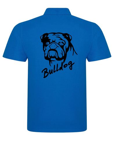 Unisex Bulldog (Head Design) Polo Shirt Sapphire Blue (Black)