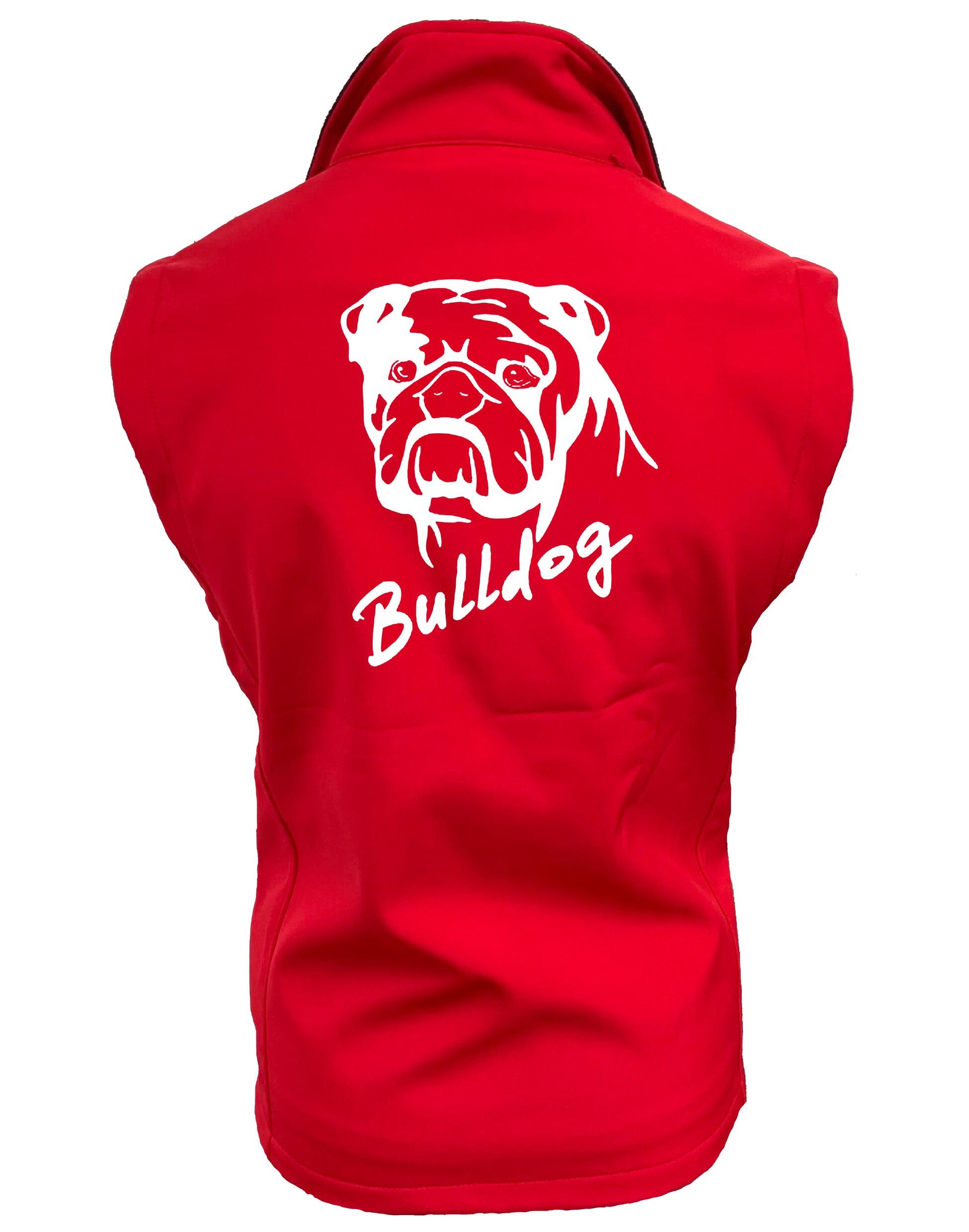 Unisex Bulldog (Head Design) Softshell Gilet Red (White)
