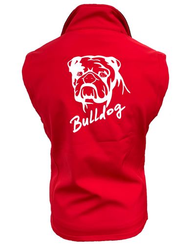 Female Bulldog (Head Design) Softshell Jacket Red (White)