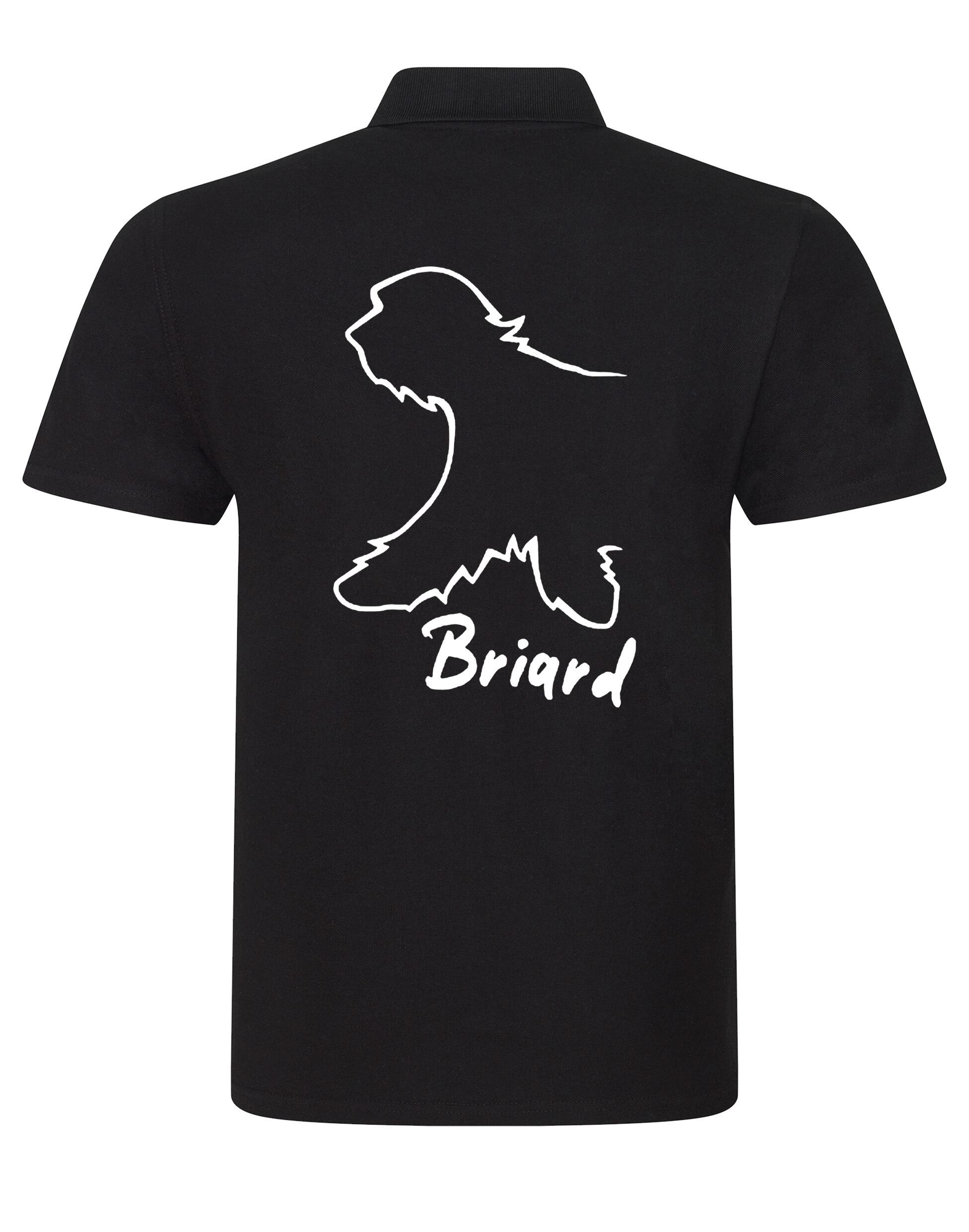 Unisex Briard Polo Shirt Black (White)