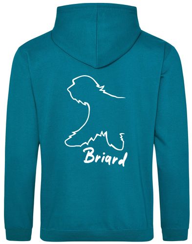 Unisex Briard Pullover Hoodie Jade (White)