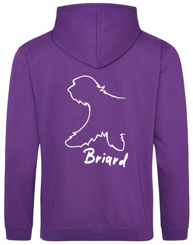 Unisex Briard Pullover Hoodie Purple (White)