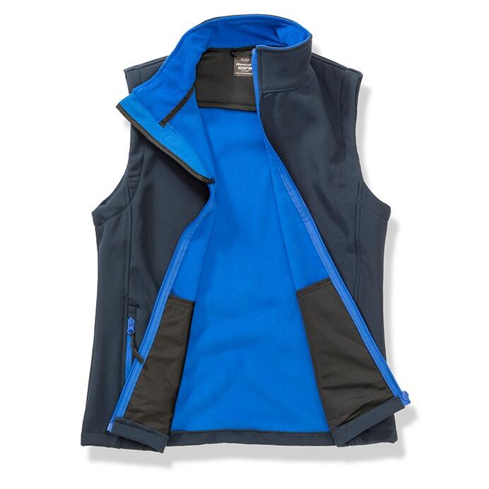 Unisex Brittany Spaniel Softshell Gilet Navy Royal Open
