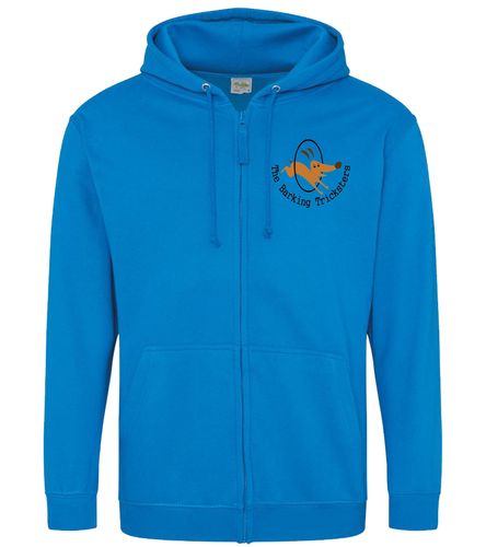 The Barking Tricksters Zipped Hoodies Sapphire Blue