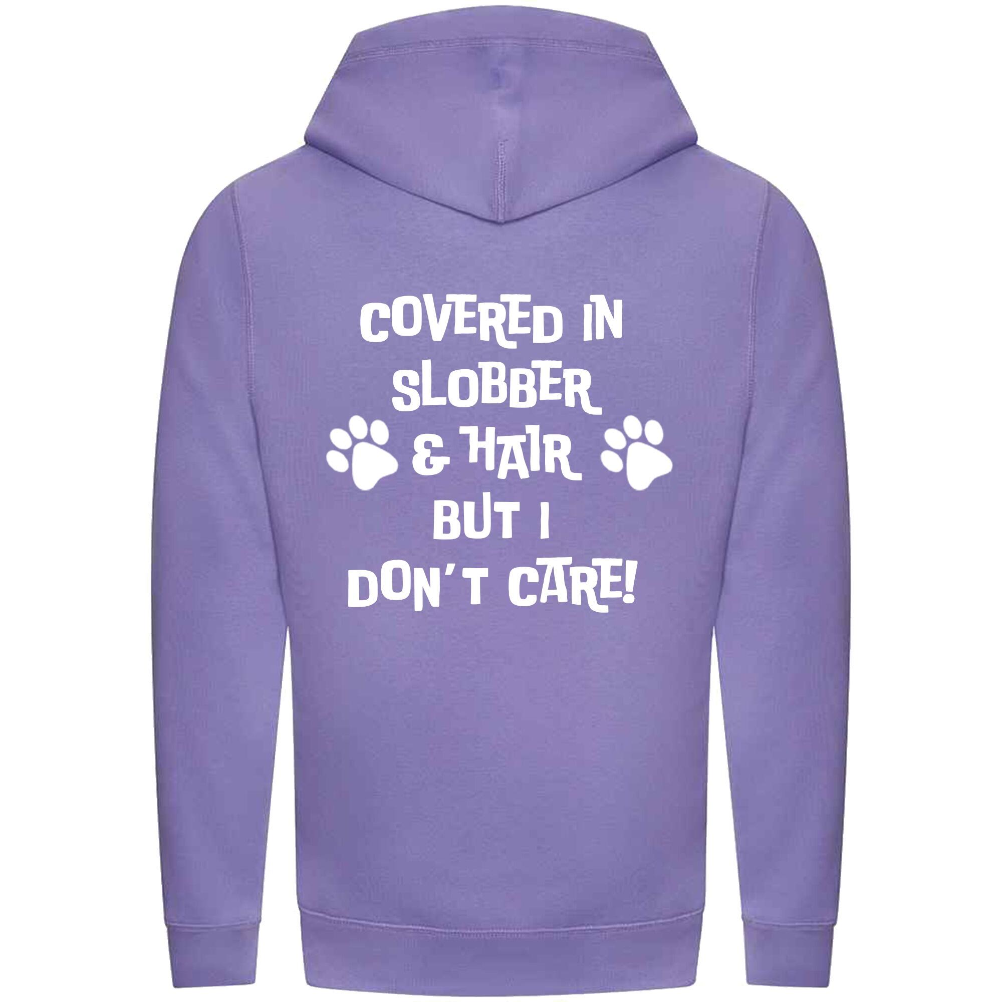 Digital Lavender Cross Neck Hoodies with "Covered In Slobber" White Print - Agility Lifestyle Collection