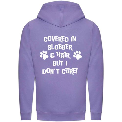 Digital Lavender Cross Neck Hoodies with "Covered In Slobber" White Print - Agility Lifestyle Collection