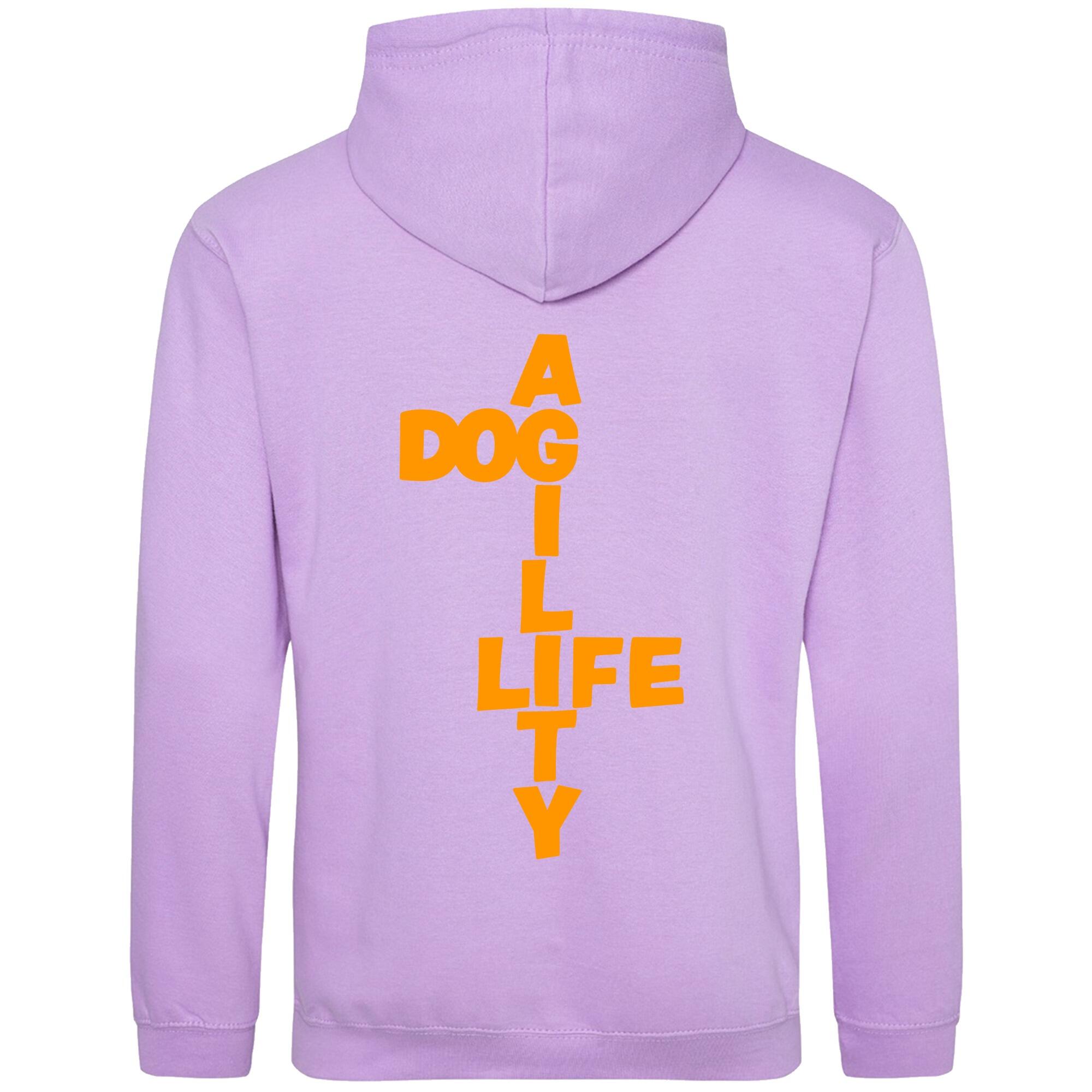 Lavender Pullover Hoodies with "Dog Agility Life" Orange Print - Agility Lifestyle Collection