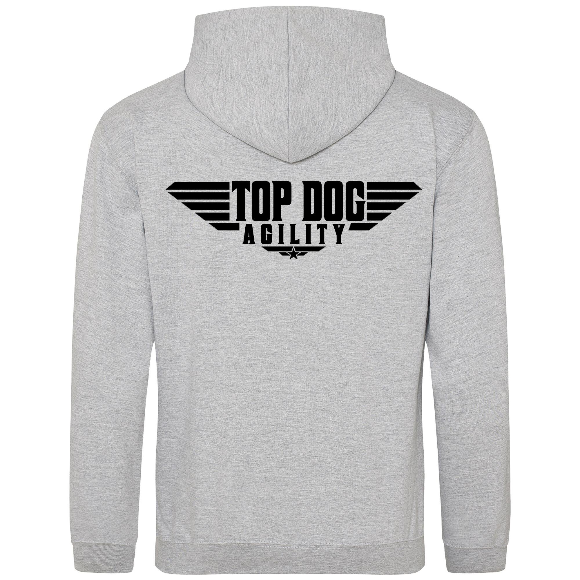 Heather Grey Pullover Hoodies with "Top Dog Agility" Black Print - Agility Lifestyle Collection