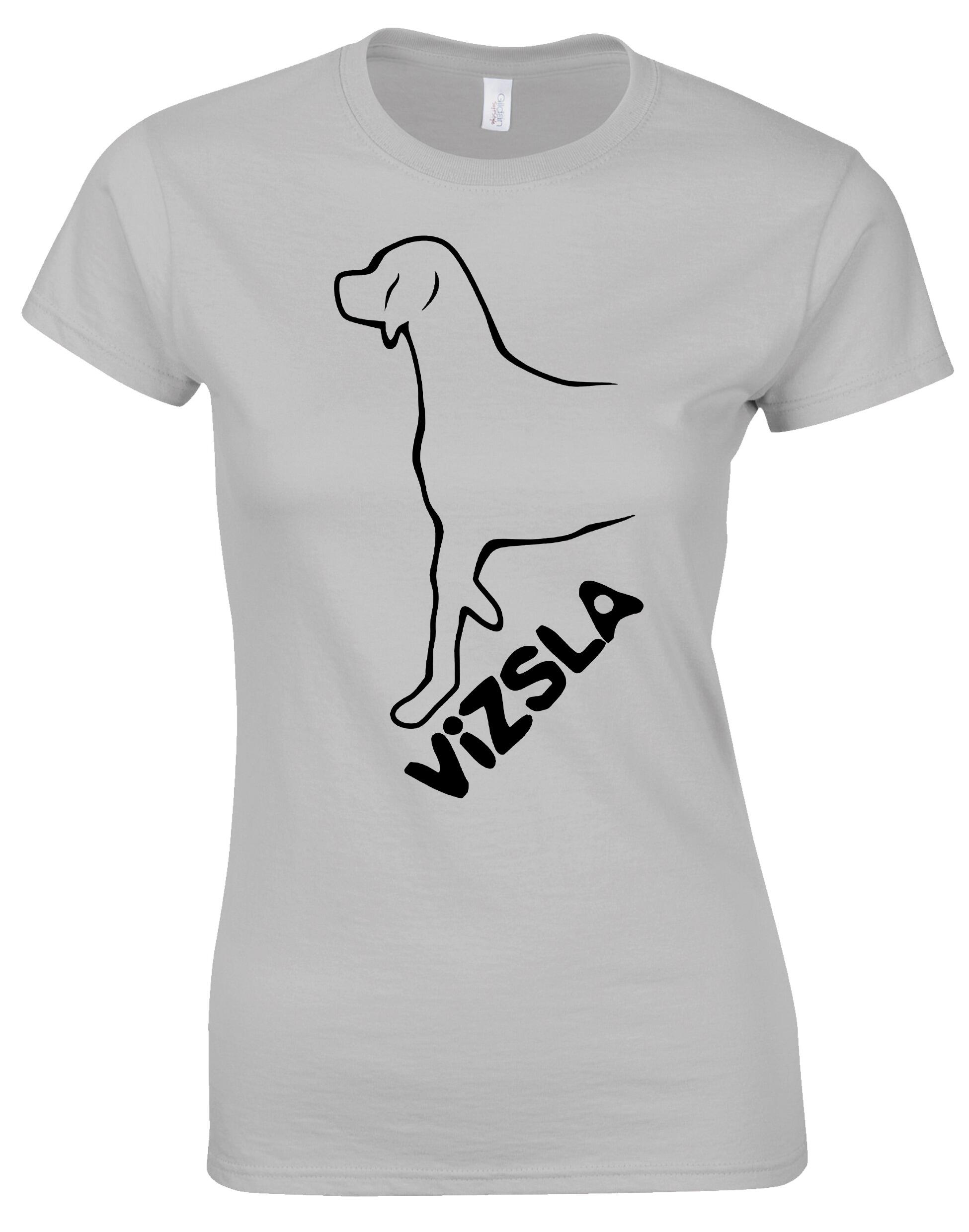 Female Roundneck T-shirt with Vizsla Dog Breed Design