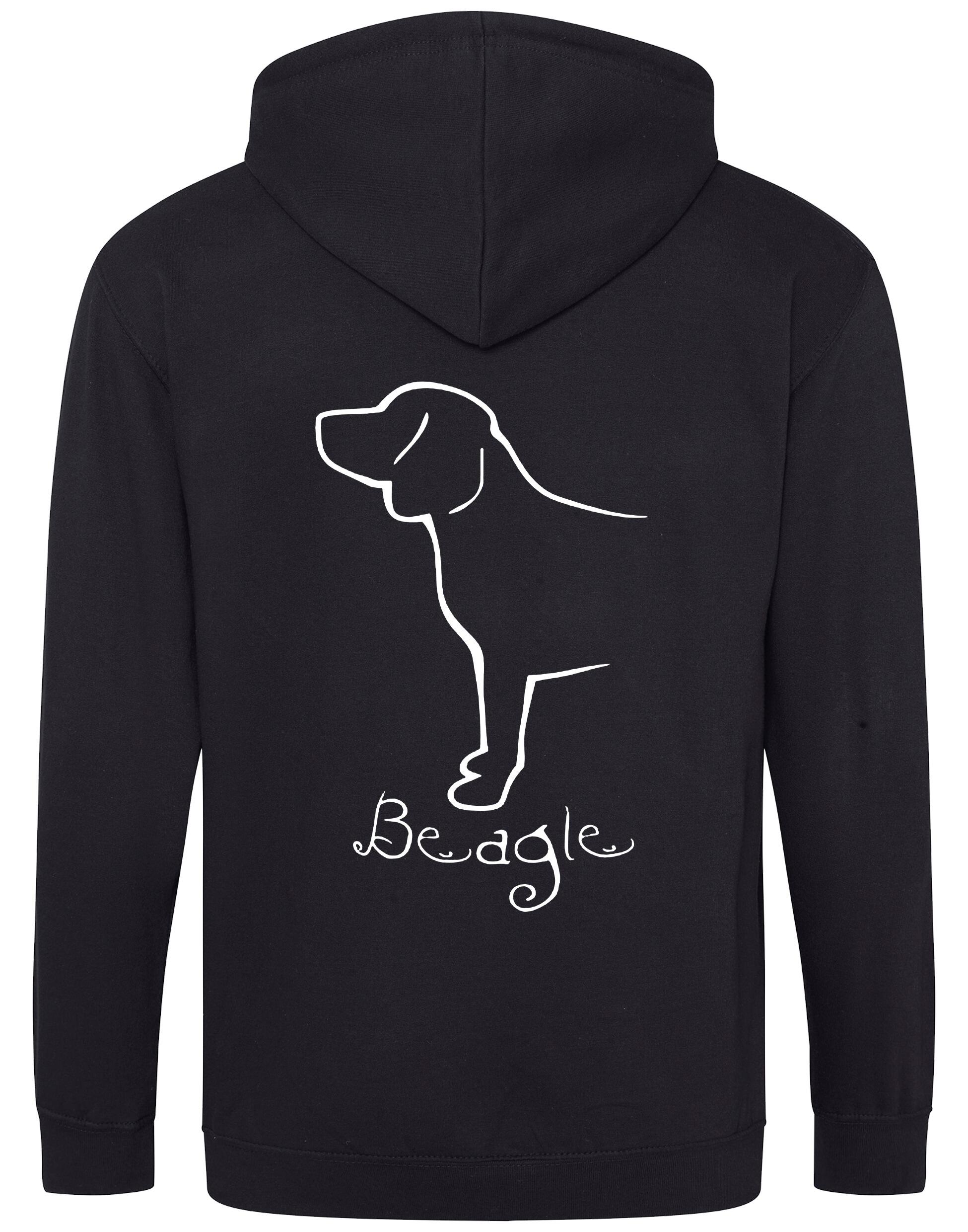 Beagle Dog Breed Design Zipped Hoodie – Style and Comfort for Dog Lovers