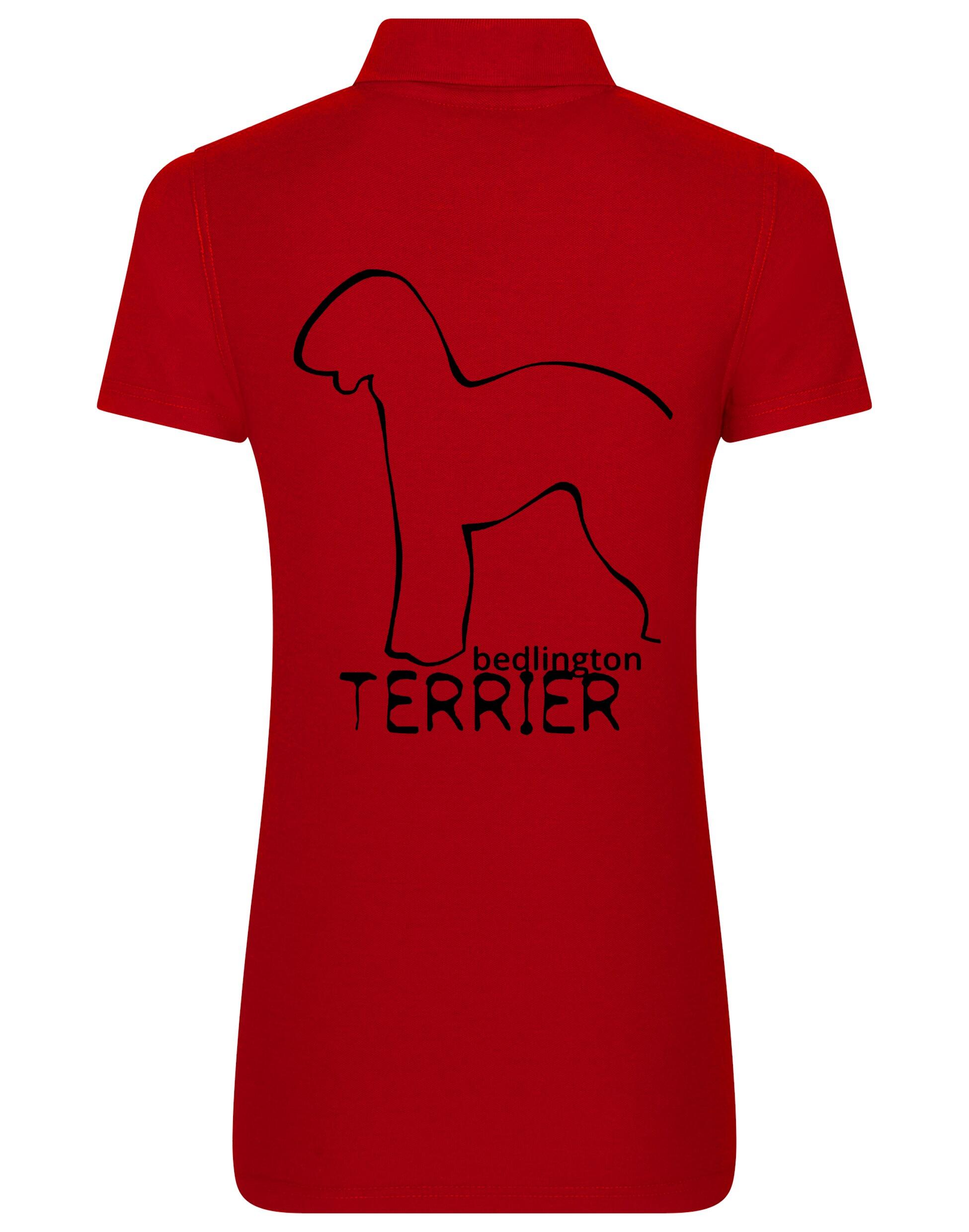 Women’s Cotton Polo with Bedlington Terrier Dog Breed Design – A Must-Have for Bedlington Terrier Enthusiasts