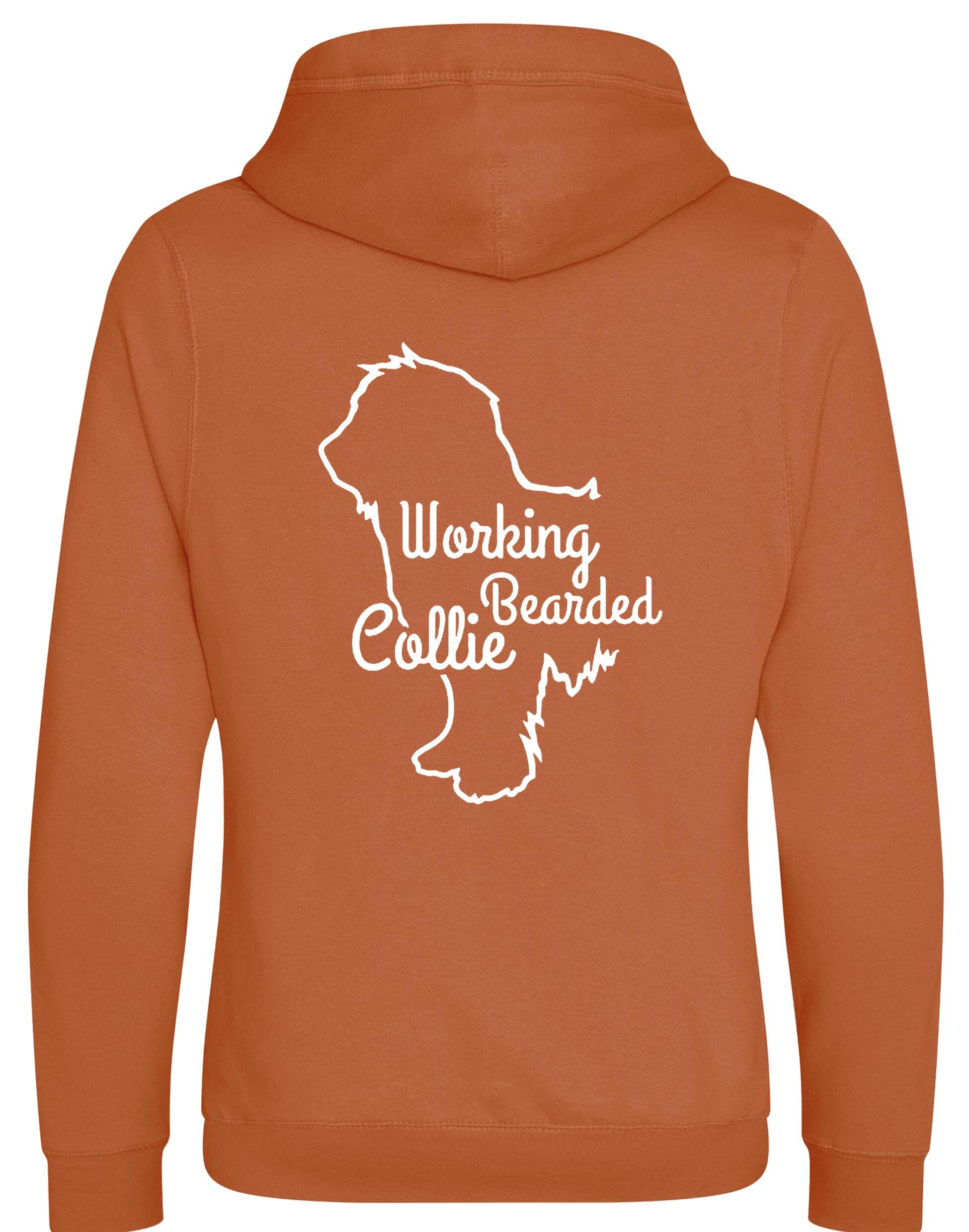 Unisex Crossneck Pullover Hoodie with Working Bearded Collie Dog Breed Design