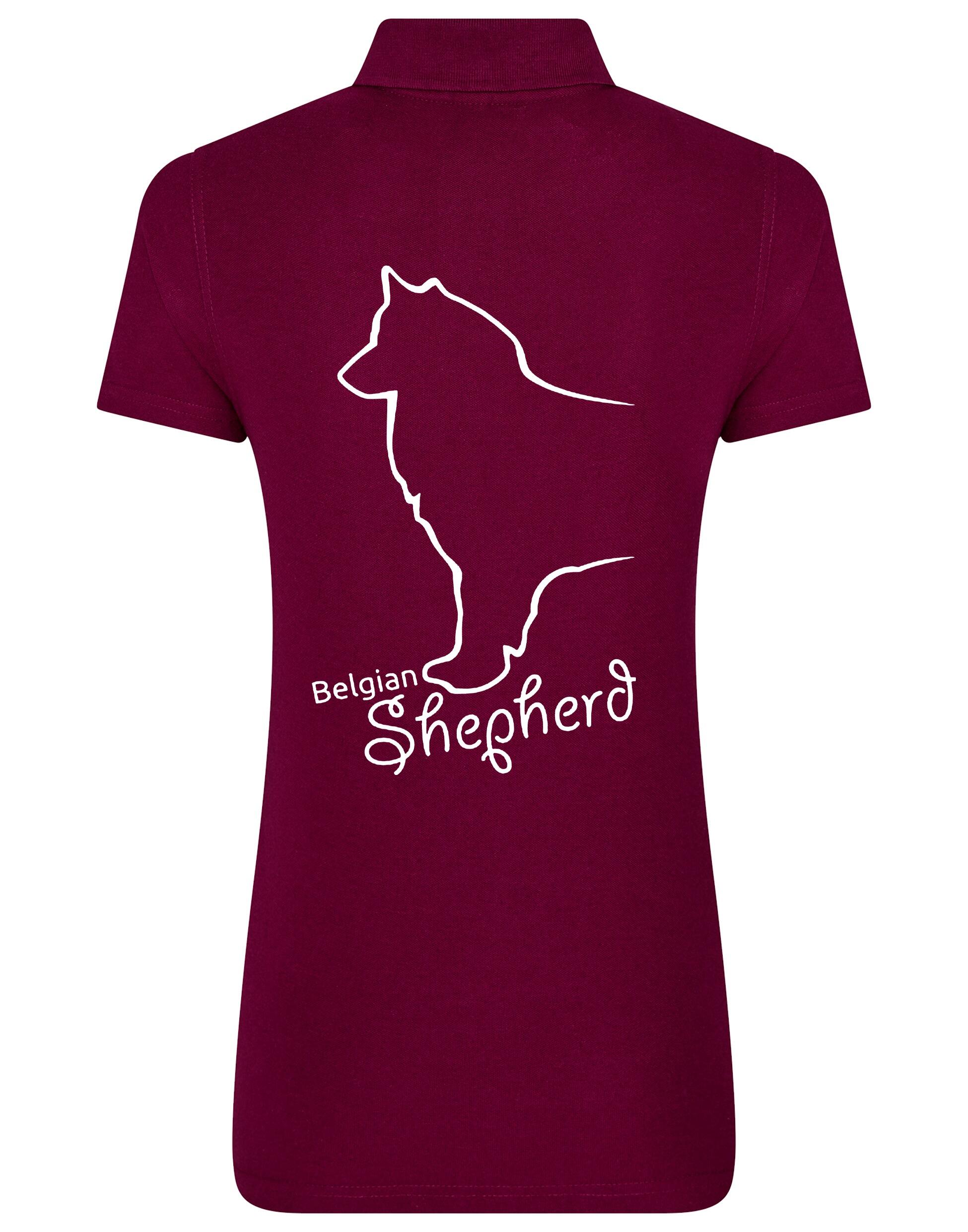 Women’s Cotton Polo with Belgian Shepherd Dog Breed Design – A Must-Have for Belgian Shepherd Enthusiasts