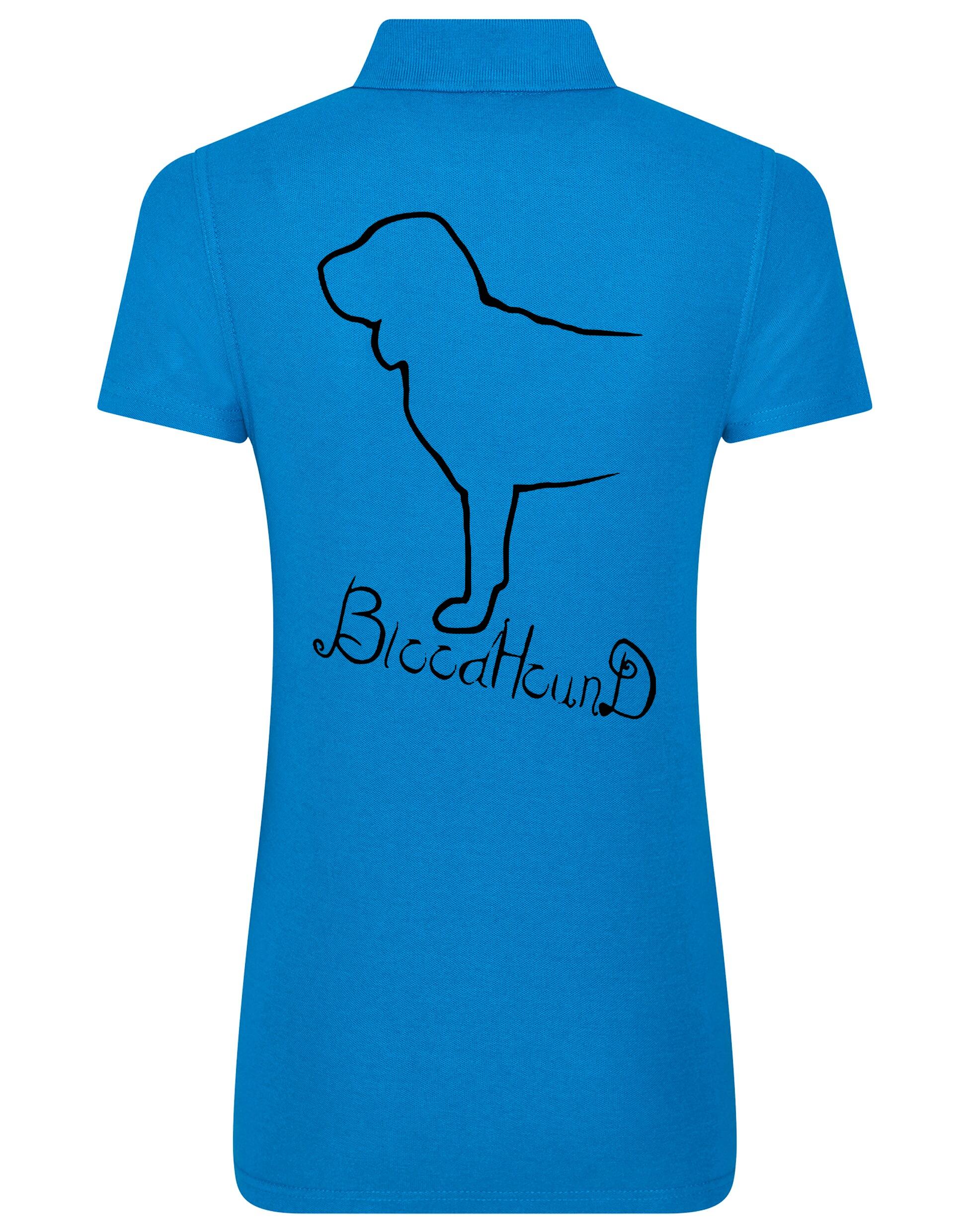 Women’s Cotton Polo with Bloodhound Dog Breed Design – A Must-Have for Bloodhound Enthusiasts