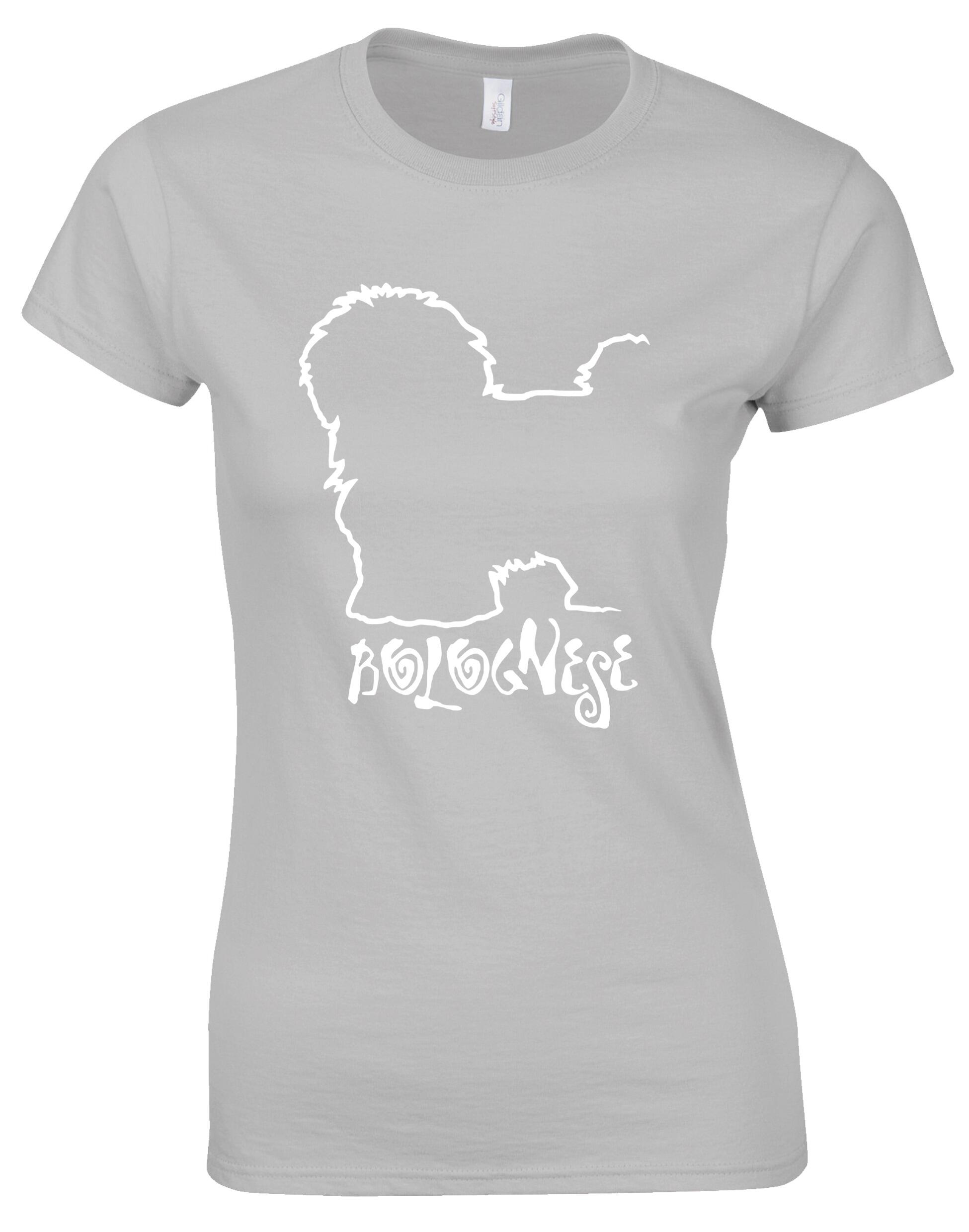 Female Roundneck T-shirt with Bolognese Dog Breed Design – Style for Every Dog Lover