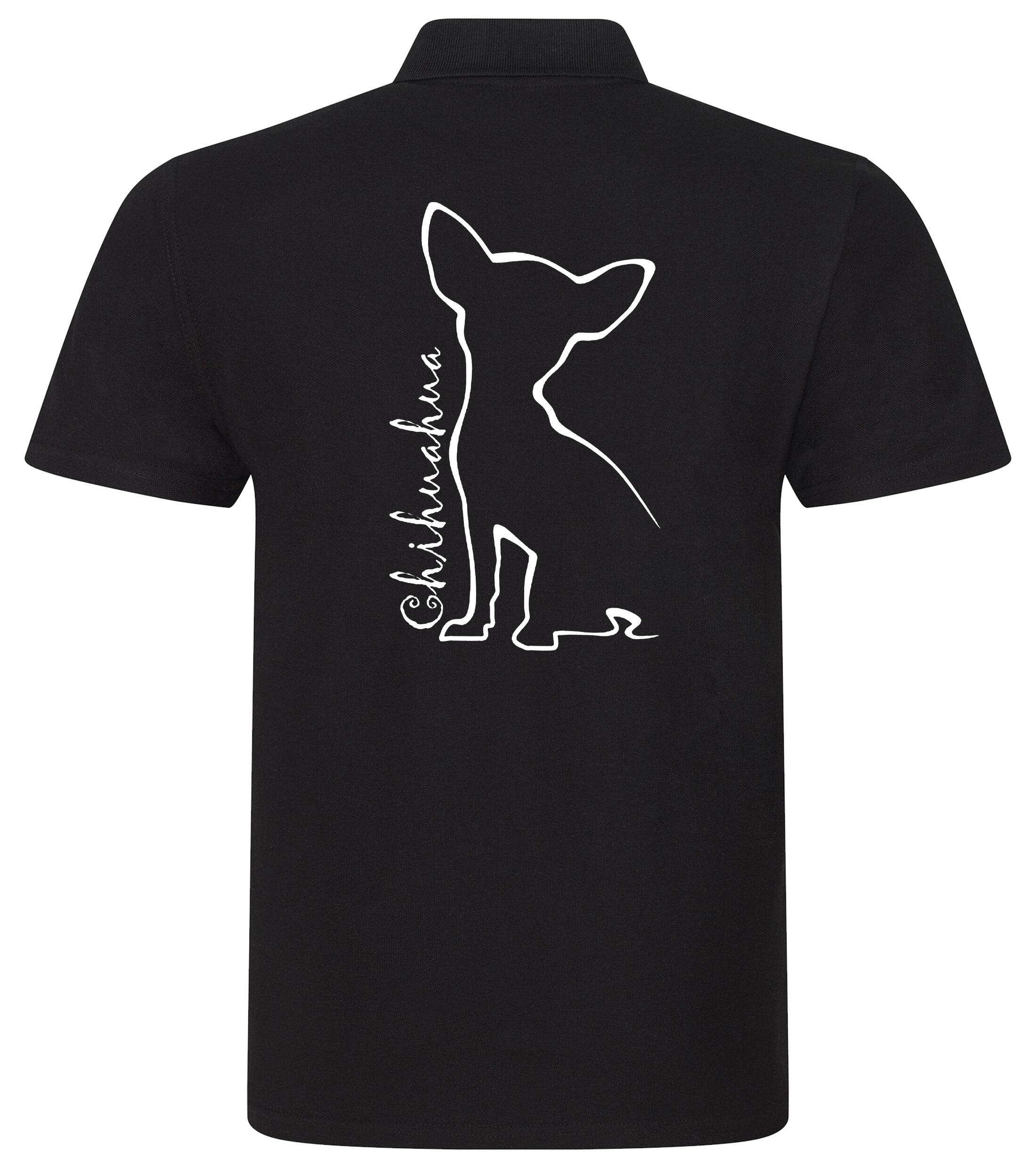 Unisex Cotton Polo with Chihuahua Outline Design – Comfort and Style for Every Chihuahua Enthusiast