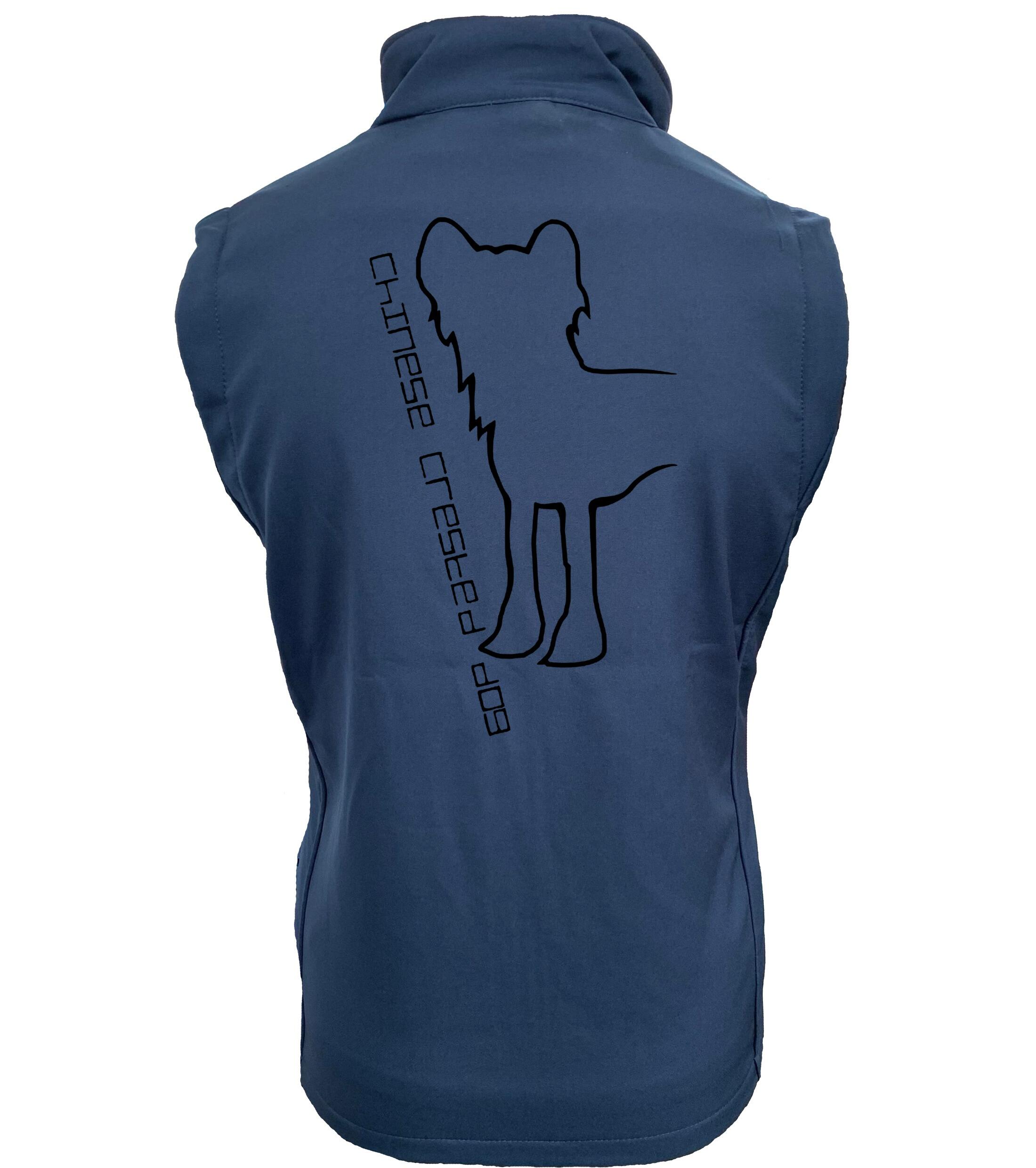 Chinese Crested Dog Breed Design Unisex Softshell Gilet – Style and Practicality for Breed Lovers