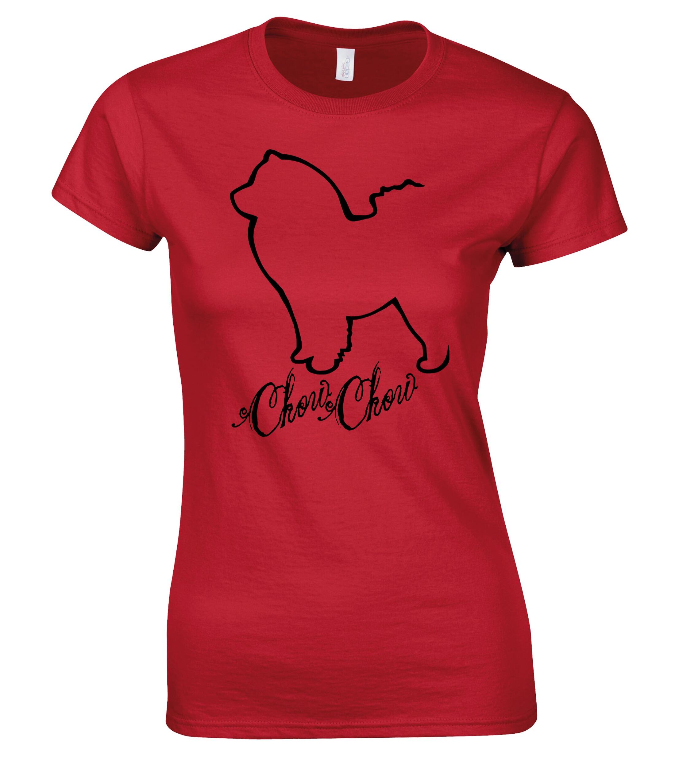 Female Roundneck T-shirt with Chow Chow Dog Breed Design – Perfect for Every Chow Chow Lover
