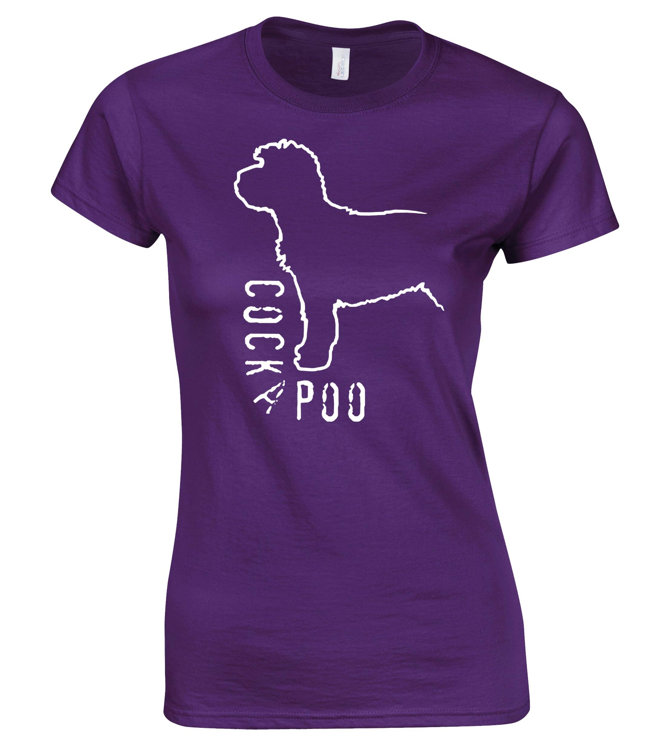 Female Roundneck T-shirt with Cockapoo Dog Breed Design – Perfect for Every Cockapoo Lover