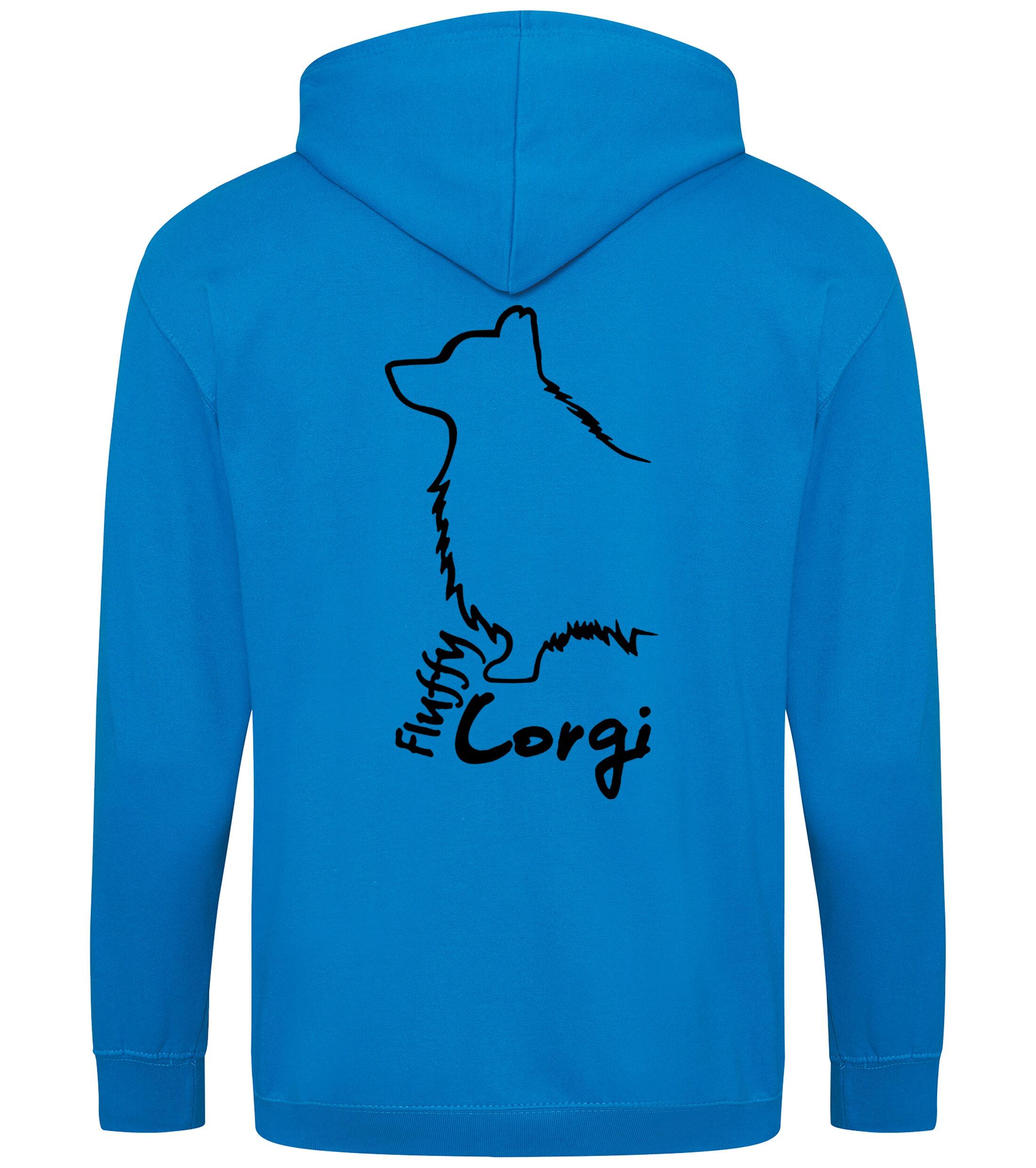 Corgi Fluffy Dog Breed Design Zipped Hoodie – Comfort, Style, and Corgi Pride