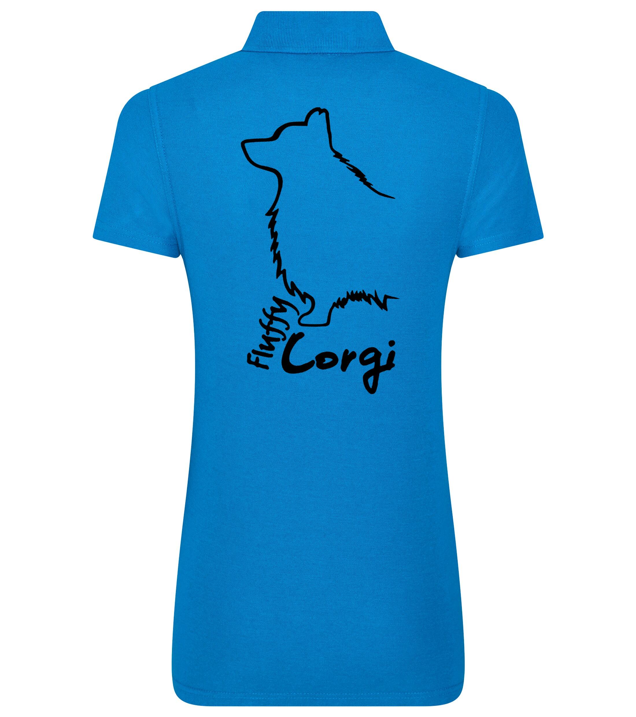 Women’s Cotton Polo with Corgi Fluffy Dog Breed Design – Chic Comfort for Corgi Fluffy Fans