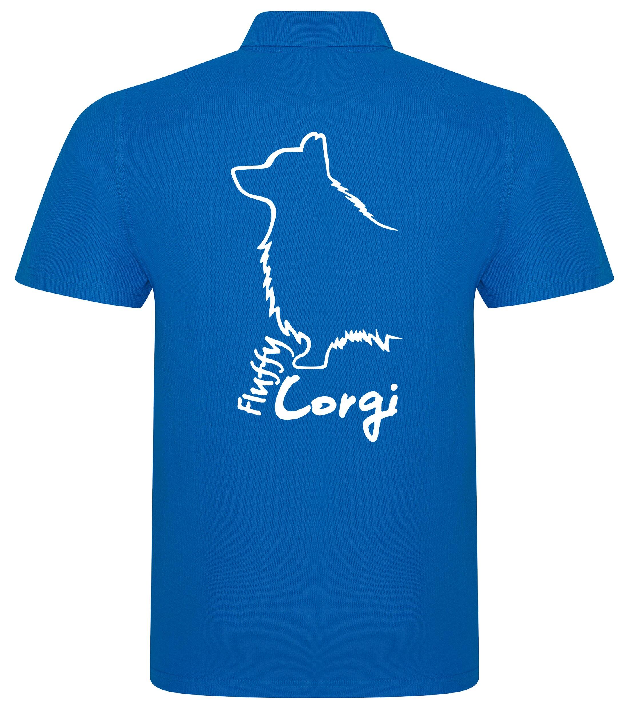 Unisex Cotton Polo with Corgi Fluffy Dog Breed Design – Timeless Style for Corgi Lovers