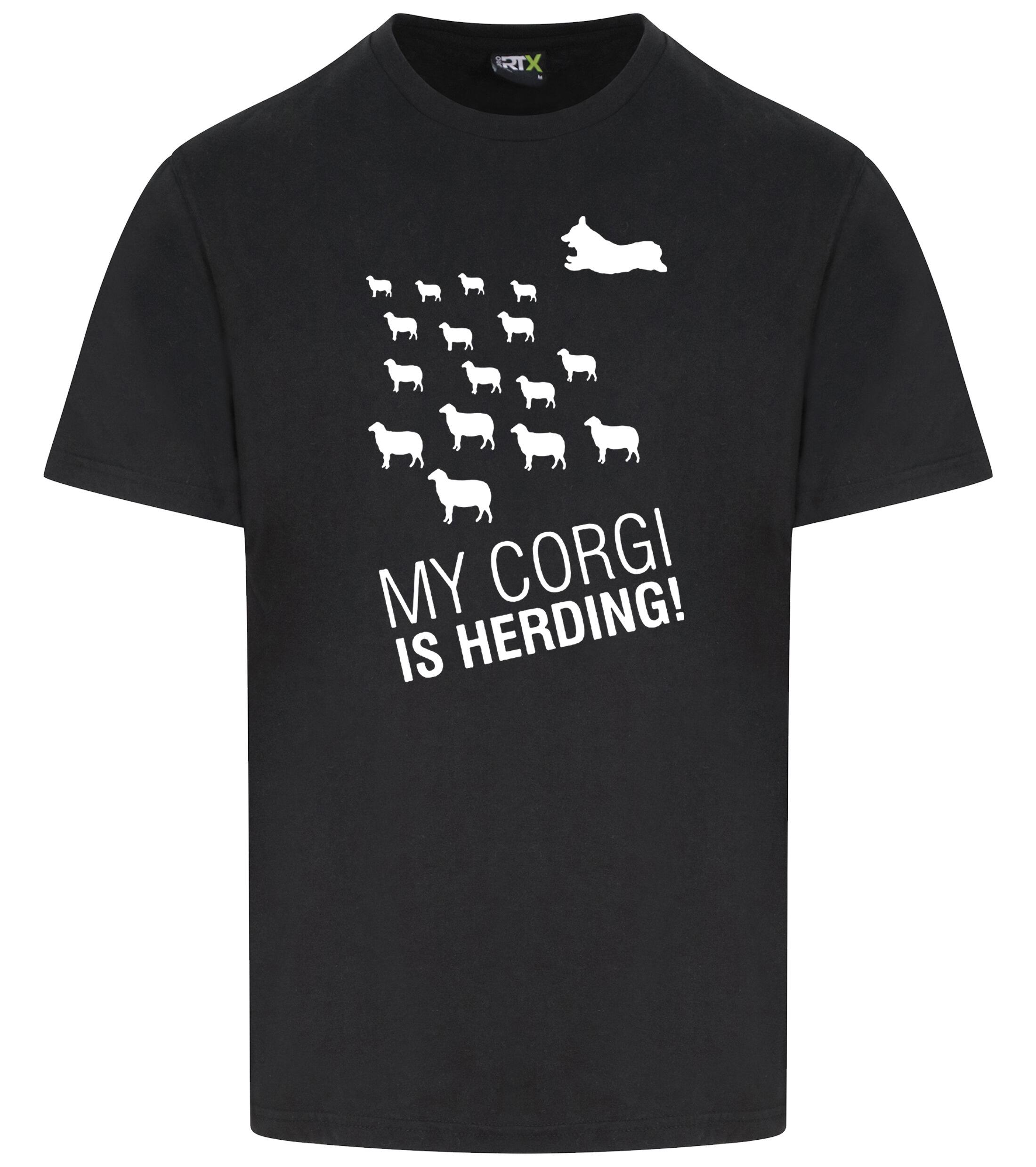 Unisex Roundneck T-shirt with Corgi Herding Dog Breed Design – Casual Style for Corgi Herding Fans