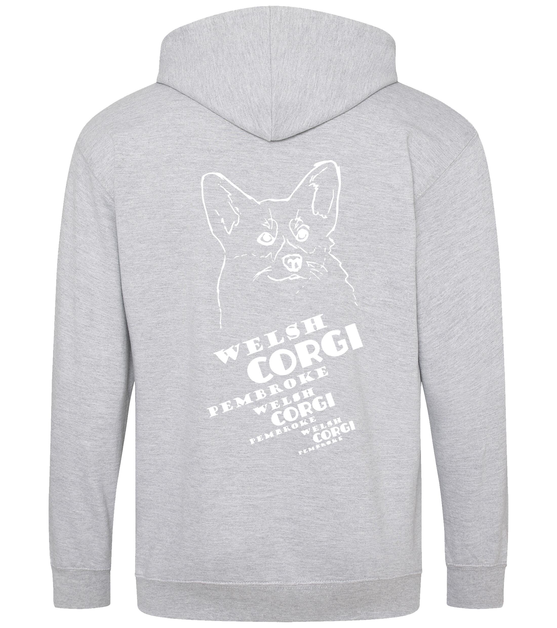 Corgi Pembroke (Face) Dog Breed Design Zipped Hoodie – Comfort, Style, and Corgi Pride