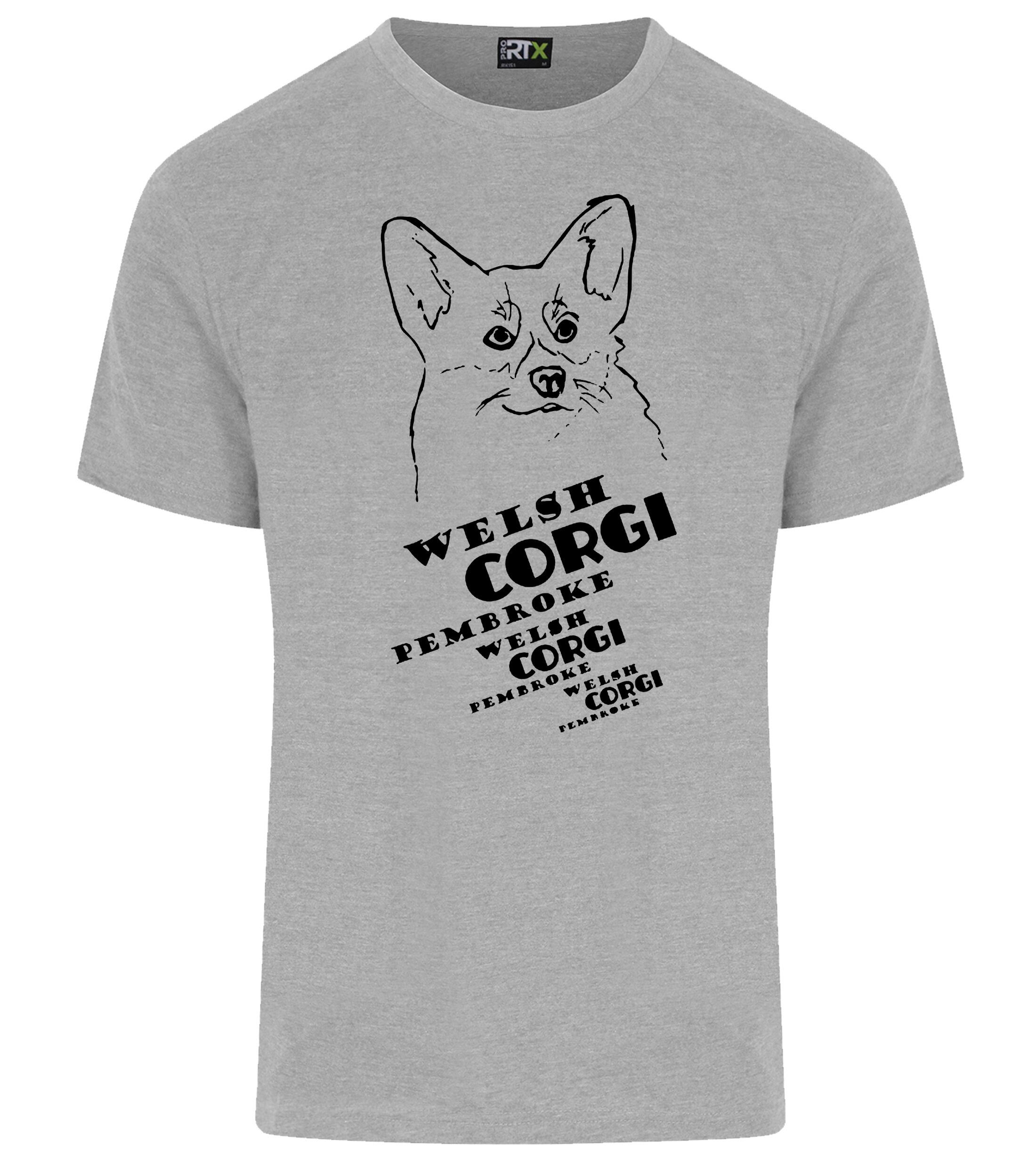 Unisex Roundneck T-shirt with Corgi Pembroke (Face) Dog Breed Design – Perfect for Corgi Lovers