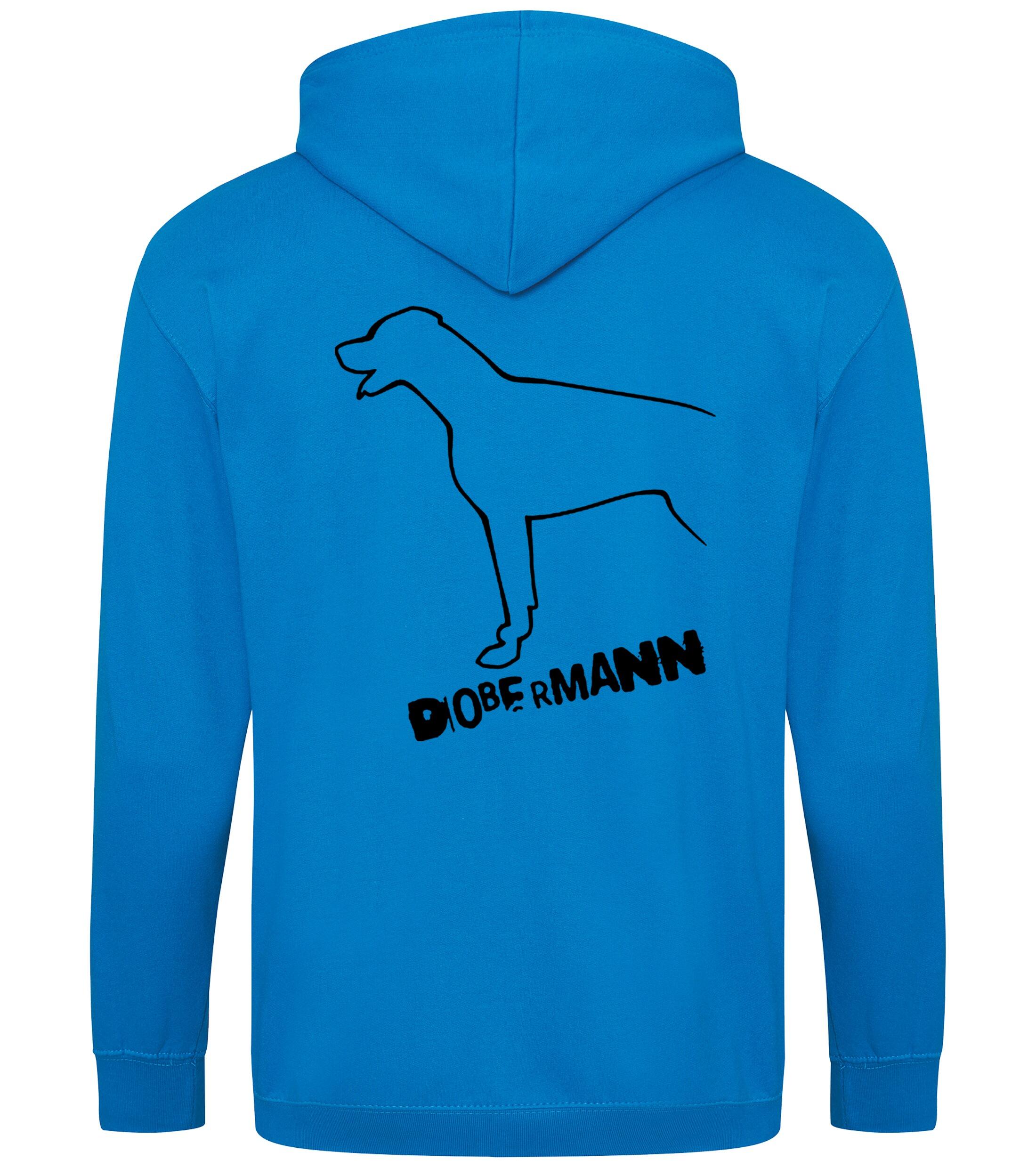 Dobermann (Outline) Zipped Hoodie – Comfort, Style, and Dobermann Pride