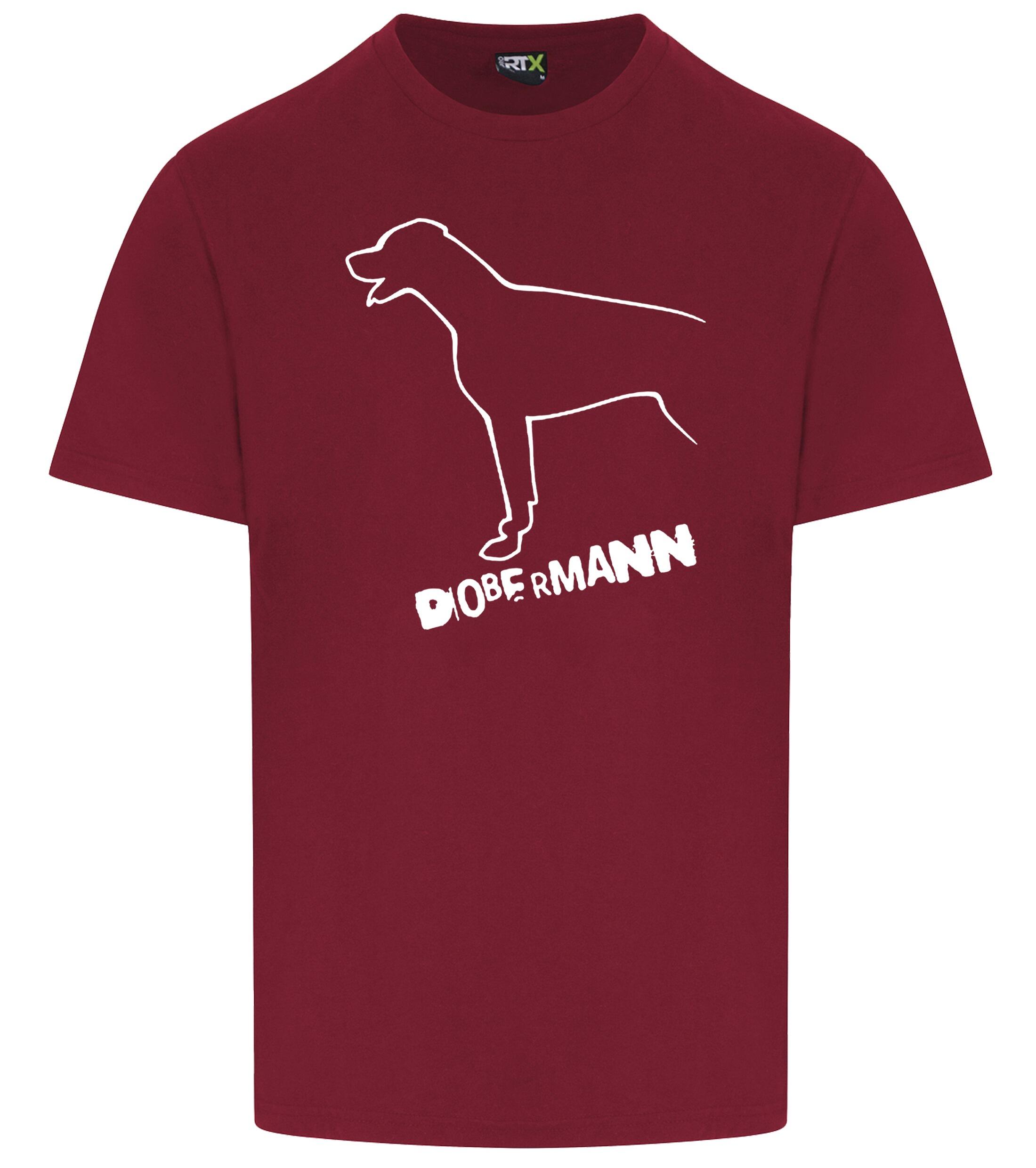 Dobermann (Outline) Unisex Roundneck T-Shirt – Timeless Style for Dobermann Enthusiasts