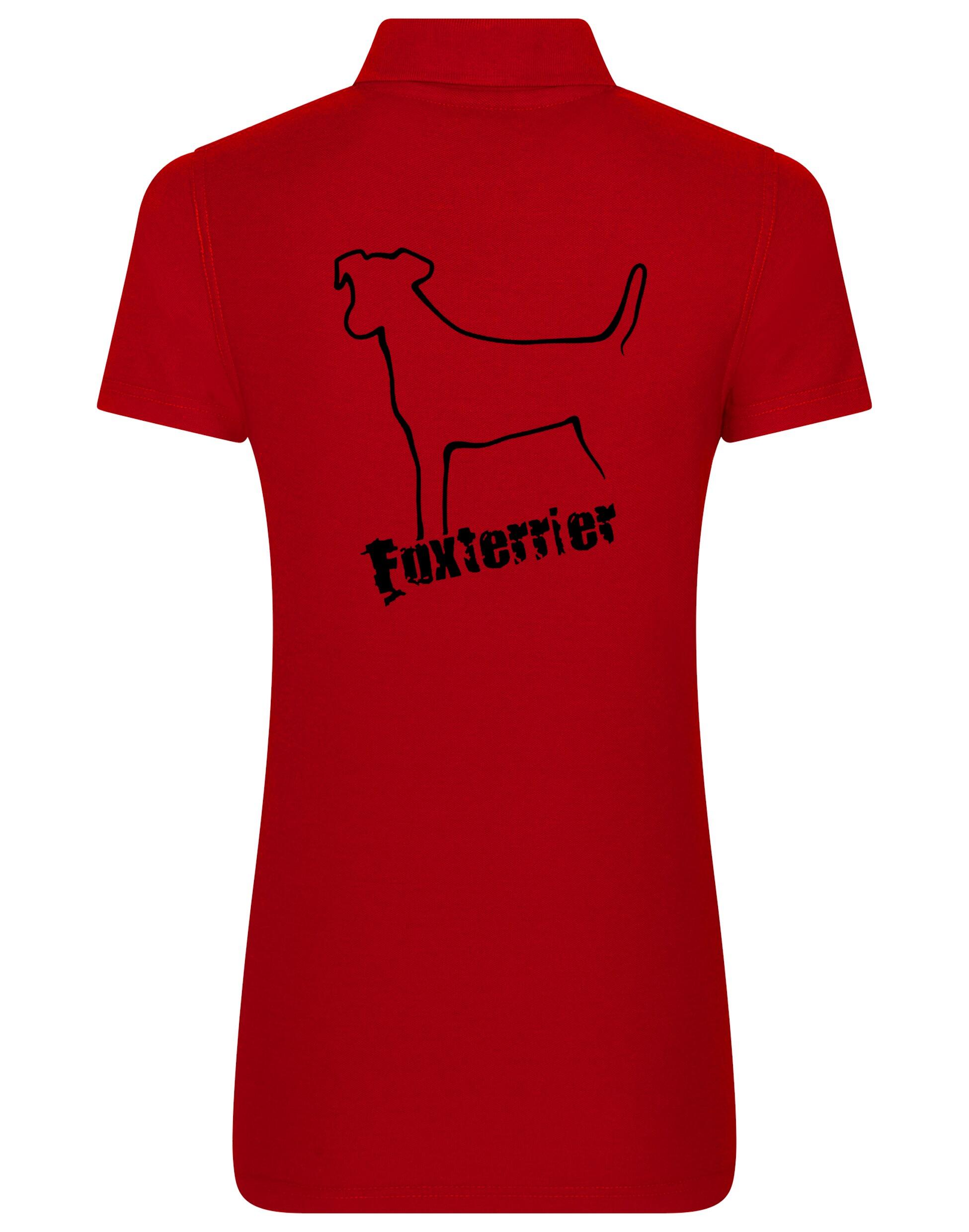 Women’s Cotton Polo with Fox Terrier Design – Stylish Apparel for Terrier Lovers