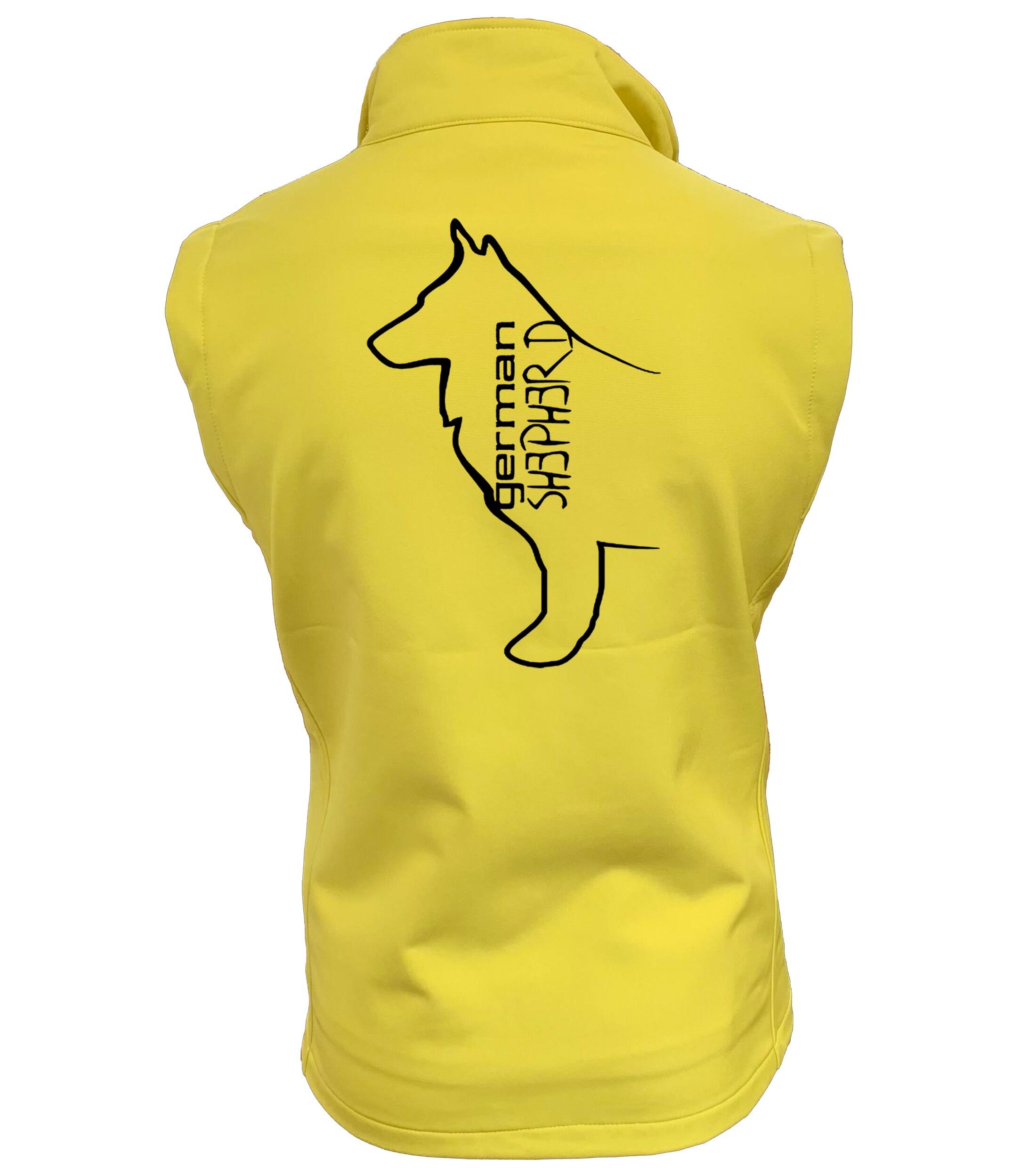 German Shepherd Outline Unisex Softshell Gilet – Functional Style for German Shepherd Enthusiasts